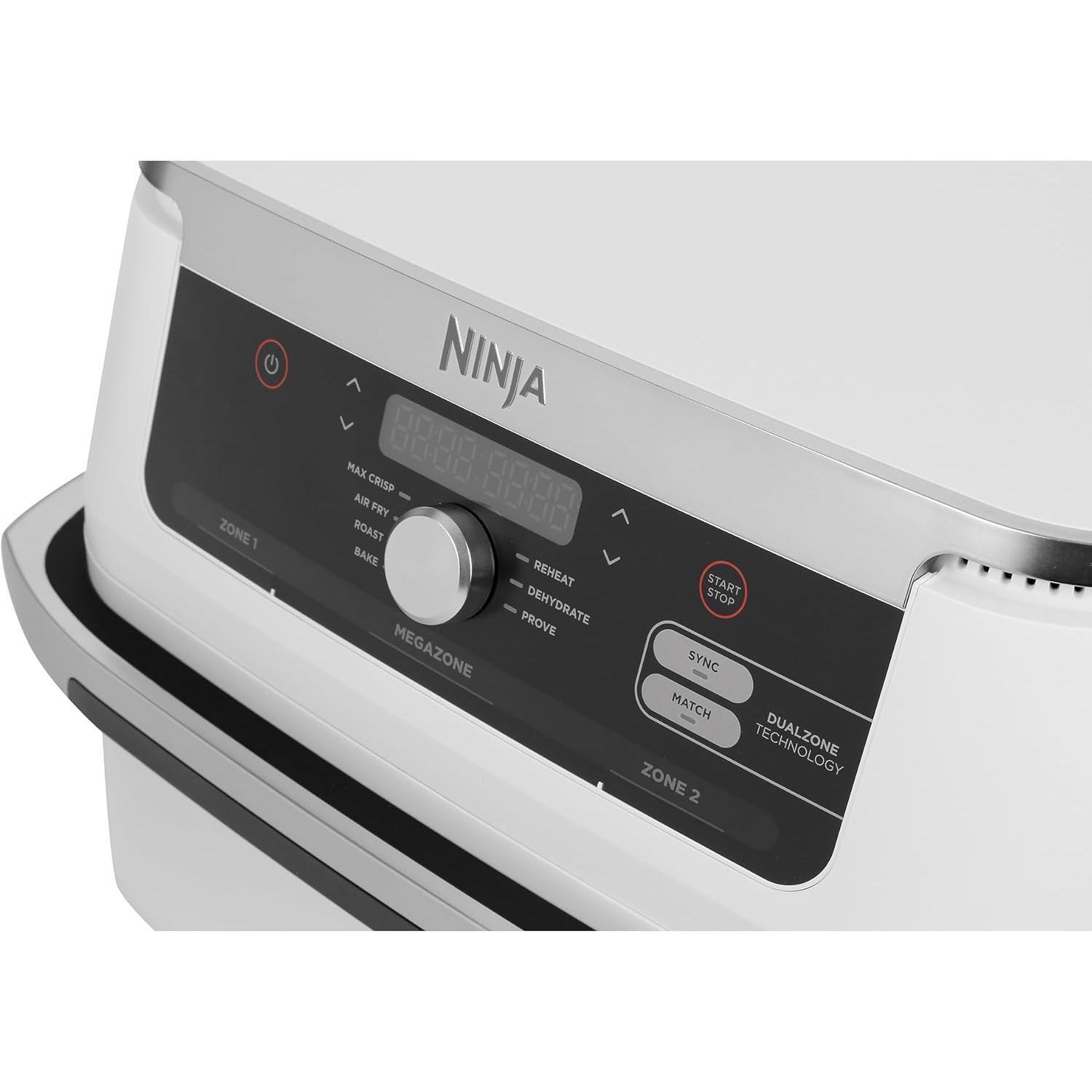 Ninja фритюрница AF500EUWH, 10.4л, DualZone, 7 программ, 2.47кВт, белый, MegaZone, SYNC, MATCH, антипригарное покрытие (AF500EUWH)