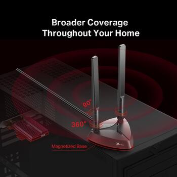 AX3000 Wi-Fi 6 Bluetooth 5.2 PCIe адаптер, TP-Link, Archer TX3000E, 2.4GHz/5GHz, 574+2402 Мбит/с (ARCHERTX3000E)