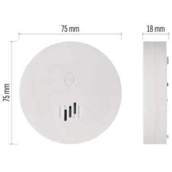 Emos Датчик утечки воды P56000S, 18 × 75 × 75 мм, Zigbee 3.0, 10 лет, IP65, 1 × 3 V CR2, ≤ 80% RH, > 85 дБ (P56000S)