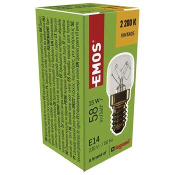 Emos Лампа для духовки Z6915, 15 Вт, 58 лм, 300 °C, E14, 1 шт. в коробке, класс G (Z6915)
