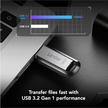 Lexar USB флеш-накопитель JumpDrive M400 LJDM400256G-BNBNG, 256GB, USB Type-A, USB 3.2 Gen 1, 150MB/s, серебристый, 256-бит AES (LJDM400256G-BNBNG)