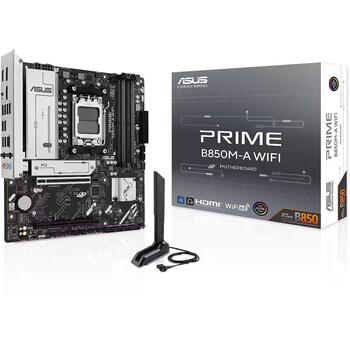 Asus pamatplate PRIME B850M-F WIFI, AM5, mATX, DDR5, 4x DDR5 5600MT/s, 3x M.2, 2x SATA 3, Wi-Fi 6, Bluetooth, 1G LAN (PRIME B850M-F WIFI)
