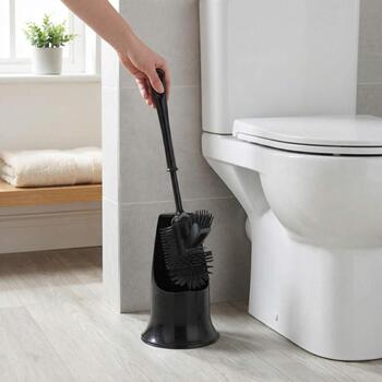 Beldray Щетка для унитаза LA084538BLKPEU7, черная, пластик, 41см x 13.5см x 13.5см, антибактериальная, эргономичная ручка (LA084538BLKPEU7)