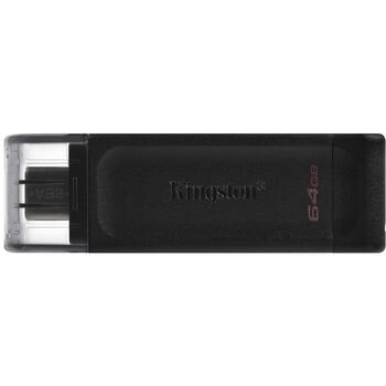 Kingston DataTraveler 70 DT70/64GB, 64 ГБ, USB-C, 3.2 Gen 1, черный, 1 шт. (DT70/64GB)