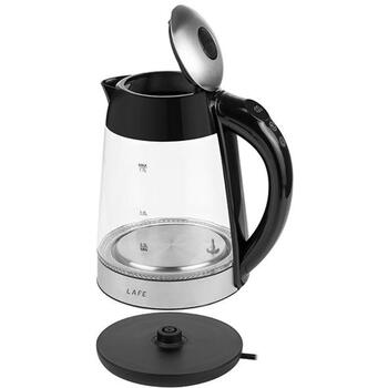Lafe 46806 электрический чайник LAFCZA46806, 1.7л, 2200Вт, 40-100°C, стеклянный, 360° основание, LED, защита (LAFCZA46806)
