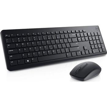 Dell Клавиатура и мышь KM3322W, 2.4 GHz, 3 кнопки, батареи 2xAAA, 1xAA, беспроводное соединение, черный (580-AKGJ)