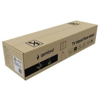 Gembird ТВ подставка TVS-75ST-01, поддерживает 32-75 дюймов, максимальная нагрузка 35 кг, VESA 600 x 400 мм (TVS-75ST-01)