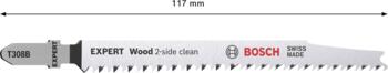 3 figūrzāģa asmeņi T308B Wood 2-side clean, Figūrzāģiem EXPERT WOOD 2-SIDE CLEAN T308B FIGŪRZĀĢA ASMENS, 2608900550, BOSCH (2608900550)