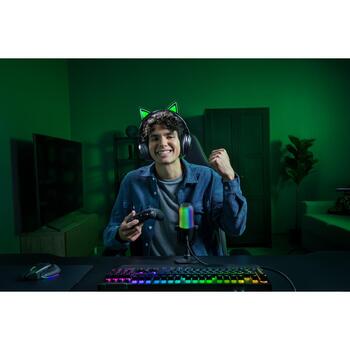 Razer Kraken Kitty V3 Pro bezvadu spēļu austiņas RZ04-05170300-R3M1, 40mm, 32Ω, 20-28kHz, 98dB, Bluetooth 5.3, USB-C (RZ04-05170300-R3M1)