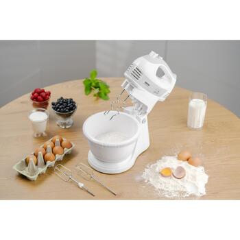 Zelmer Миксер ZHM2459S 70305661P, 700W, 5 скоростей, Турбо, 2 венчика, 2 крюка для теста, резиновая ручка (70305661P)