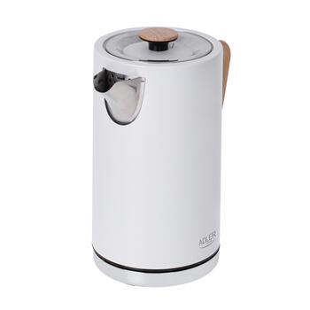 Электрический чайник 2200 W 1.5 L корпус из нержавеющей стали с 360° вращающейся базой белый AD1347W Adler (AD 1347 white)