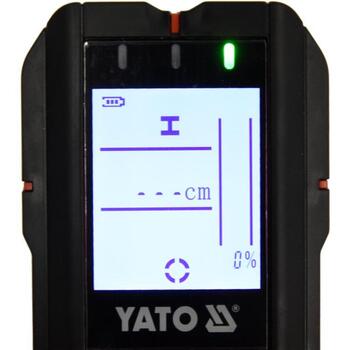 Yato детектор YT-73138, 50мм провода, 120мм металл, 80мм немагнитный, 20мм дерево, 5-50% влажность, LCD (YT-73138)