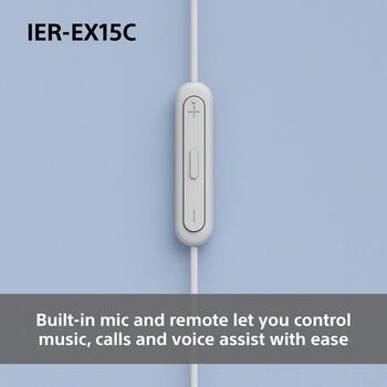 Sony Наушники IER-EX15C Код IEREX15CW.CE7, 1.2m, USB-C, 3 пары насадок, микрофон (IEREX15CW.CE7)