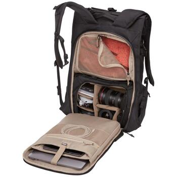 Thule Covert kamera mugursoma 3205344, 32L, 2.14kg, melna, noņemams polsterēts nodalījums, sānu piekļuve, bagāžas caurlaide (3205344)