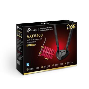 AXE5400 Wi-Fi 6E Bluetooth 5.3 PCIe адаптер, TP-Link, Archer TXE75E, 2× антенны с высоким усилением, 11ax: до 2402 Мбит/с (ARCHER TXE75E)