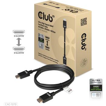 Club3D HDMI кабель CAC-1370 1.5 м, 48 Гбит/с, 2.1, M/M, золотые контакты, черный, ARC, 120 Гц (CAC-1370)