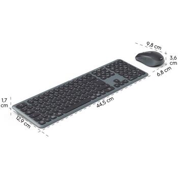 Hama беспроводной комплект клавиатуры и мыши U8173065, USB, 10 м, 800-1600 dpi, батарейки AAA, серый, черный (U8173065)