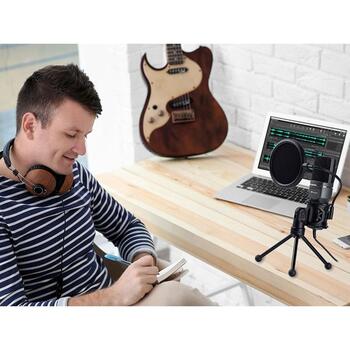 Tracer TRAMIC46419 Digital USB Pro микрофон, 45dB ±3 dB, 1,5 м, USB, 2,2 кОм, 20–20 кГц, шумоподавление, регулировка наклона (TRAMIC46419)