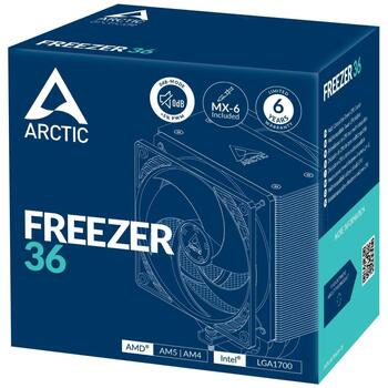 Arctic CPU Dzesētājs Freezer 36 ACFRE00121A, 120mm, 2 ventilatori, 1800RPM, FDB, 4 siltuma caurules (ACFRE00121A)