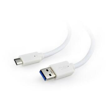 Gembird кабель USB 3.0 AM к Type-C CCP-USB3-AMCM-W-0.5M 0.5 м белый, скорость передачи данных до 600 МБ/с, зарядка до 3A (CCP-USB3-AMCM-W-0.5M)