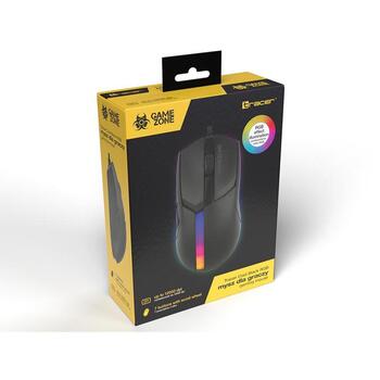 Tracer TRAMYS47416 Gamezone Cool Black RGB, игровая мышь, 12000 DPI, 7 кнопок, оптический сенсор, RGB, 1,5 м кабель (TRAMYS47416)