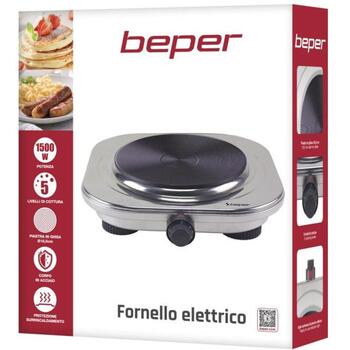 Beper Мини-плита P101PIA100, 1500W, 185mm, чугунная плита, термостат, индикатор готовности, защита от перегрева (P101PIA100)