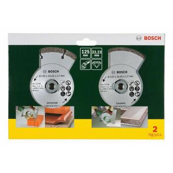 Dimanta griešanas diski flīzēm un būvmateriāliem, Ø115mm, 2 gab., 2607019478 BOSCH (2607019478)