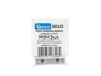 Geko неодимовый магнит, G02423, 40mm, 10mm, 5mm, с отверстиями для винтов (G02423)