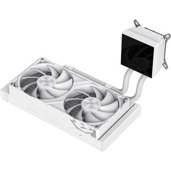 Gamemax procesora dzesētājs GLACIER 240 LCD WH, 240 mm, 85.82 cfm, TDP līdz 280W, ARGB ventilators (GLACIER 240 LCD WH)