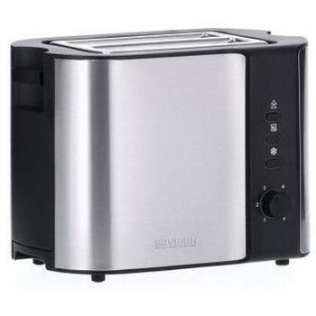 Severin AT 2589 tosteris, 800W, 2 šķēles, nerūsējošs tērauds, elektroniska brūnuma kontrole, atkarsēšana, atcelšanas poga (2589)
