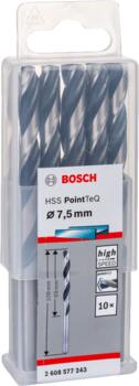 Urbis metālam PointTeQ 7,5 x 69 x 109mm, 10 gab., Urbjmašīnām/skrūvgriežiem POINTTEQ HSS SPIRĀLVEIDA URBIS, 2608577243, BOSCH (2608577243)
