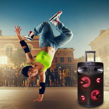 Manta Караоке колонка SPK0803B140, 140W, Bluetooth, FM радио, AUX, USB, MicroSD, 4ч воспроизведения (SPK0803B140)