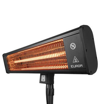 Eurom TH1800S инфракрасный напольный обогреватель для террасы 1800W IP65 пульт управления до 15m2 чёрный (333978)