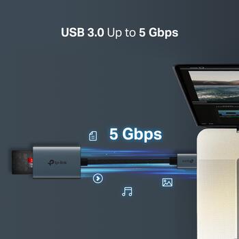Tp-Link USB 3.0 кардридер UA430, 2x2TB, 5Gbps, UHS-I до 200 MB/s, алюминиевый корпус (UA430)