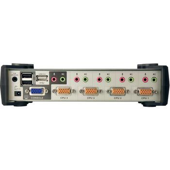 Aten KVM komutators CS1734B-AT-G, 4 x KVM / audio / USB, OSD, 1 lokālais lietotājs, 2-portu USB 2.0 centrmezgls (CS1734B-AT-G)