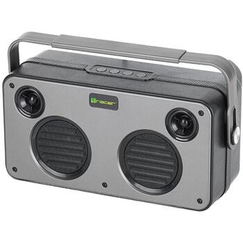 Tracer Портативная Bluetooth колонка TRAGLO47816, 24W, 360мин, 2x66мм драйверы, FM радио, AUX, USB-C, MicroSD, LED подсветка (TRAGLO47816)