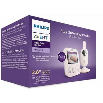 Philips Avent SCD881/26, цифровой видеоняня, ЖК-экран 2,8 дюйма, 7,2 см, радиус действия 300 м, ECO-режим, ночное видение, 2x зум (SCD881/26)