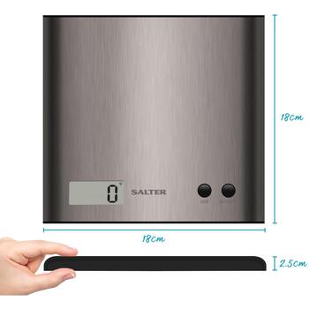 Salter Цифровые кухонные весы 1087 SSDRCEU16, 3кг, CR2032, нержавеющая сталь, ЖК-экран, функция тарирования (1087 SSDRCEU16)