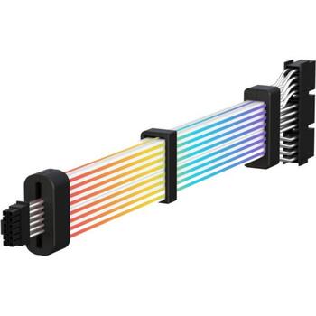 Gamemax modulārs kabelis 12VHPWR CABLE-BK, 31cm, 3x8 pin savienotājs, 7A, RGB LED apgaismojums (12VHPWR CABLE-BK)