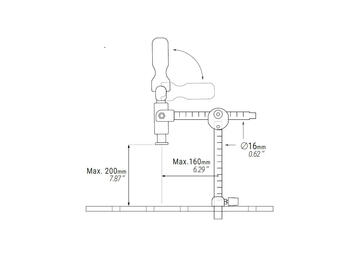 Metināšanas galda spīle TCP Ø16mm 200x160mm PI19100 PIHER (PI19100)