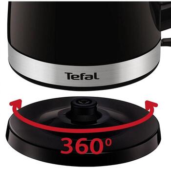 Tefal Электрический чайник KO150F30, 2400 Вт, 1.5 л, Пластик, 360° поворотная база, Черный (KO150F30)