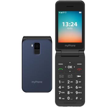 Myphone Flip TEL000906, 2.8 дюйма, 128 МБ, 48 МБ, 1000 мАч, 4G, LTE, VoLTE, Dual-SIM, USB-C, 1.3 МП, FM радио, кнопка SOS (TEL000906)