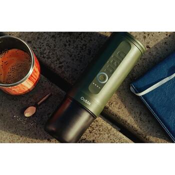 Outin Nano A000011, 7500mAh, 20 бар, 92°C, 80мл, 200с, USB/12В/24В, кофеварка, зеленый, с чехлом (A000011)