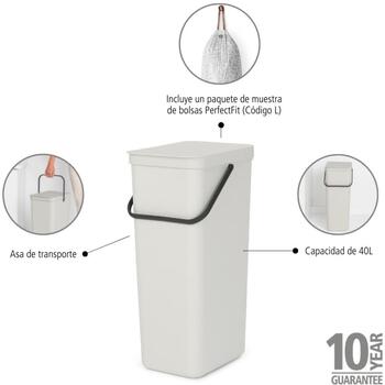 Brabantia Sort & Go мусорное ведро 214424, 40 л, 62 см, 34,5 см, 26,8 см, пластик, с крышкой, настенное крепление (214424)
