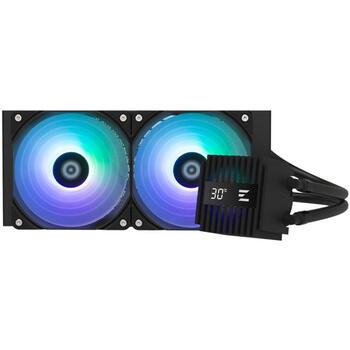 Zalman жидкостный кулер для процессора ALPHA2 V2 A24 BLACK, 240мм, 2x120мм, 3300об/мин, 33.9дБ, ARGB, PWM, LGA1851/1700/1200/115X (ALPHA2 V2 A24 BLACK)