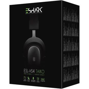 White Shark TAIKO austiņas, ESL-HS4, 20Hz-20kHz, 64Ω±15Ω, 110dB±3dB, 53mm, 1m+1.5m, 7.1, noņemams mikrofons (TAIKO)