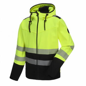 Pesso Hi-vis softshell jaka Leo LEO_HVG-2XL, 2XL, CL2, EN ISO 20471:2013+A1:2016, ūdensnecaurlaidīga, elpojoša, flīsa odere (LEO_HVG-2XL)