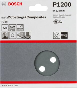 Ekscentra slīpmašīnām PRO F355 SLĪPDISKS, 2608605123 BOSCH (2608605123)