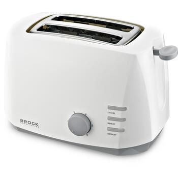 Brock BT 1002 WH Тостер, 800 Вт, 2 отсека, 6 уровней, разморозка, подогрев, съемный поддон (BT 1002 WH)