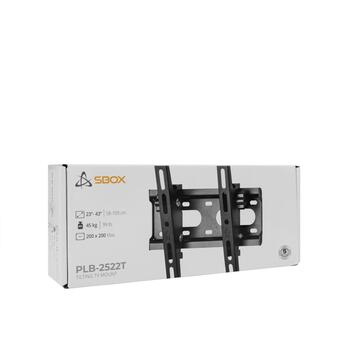 Sbox televizora kronšteins PLB-2522T-2, 23-43 collu, 45kg, 75x75-200x200, noliecams, līmenis, izliektiem ekrāniem (PLB-2522T-2)